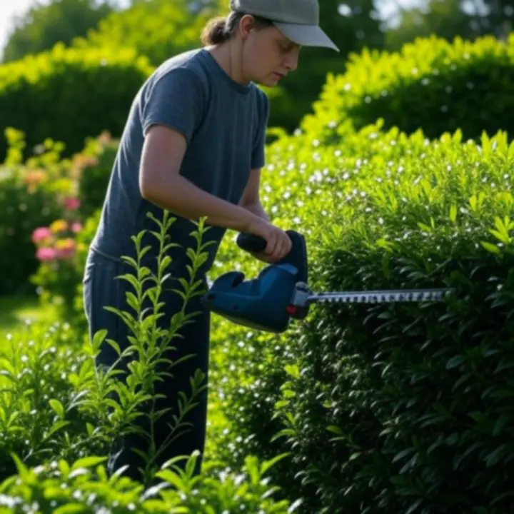 Nowoczesne elektryczne narzędzia ogrodowe podczas pracy w ogrodzie.