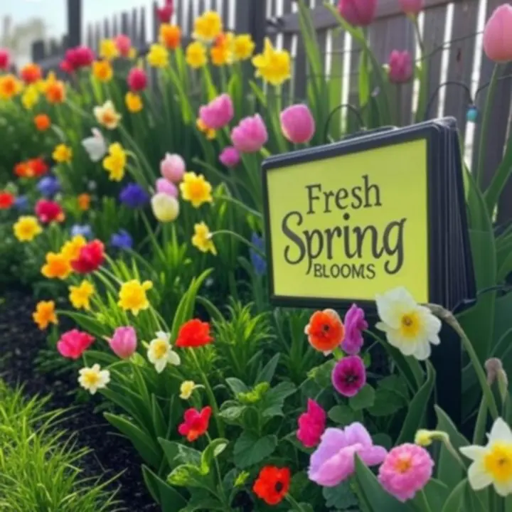 Sezonowa promocja na produkty ogrodowe przedstawiona na banerze z motywem natury.